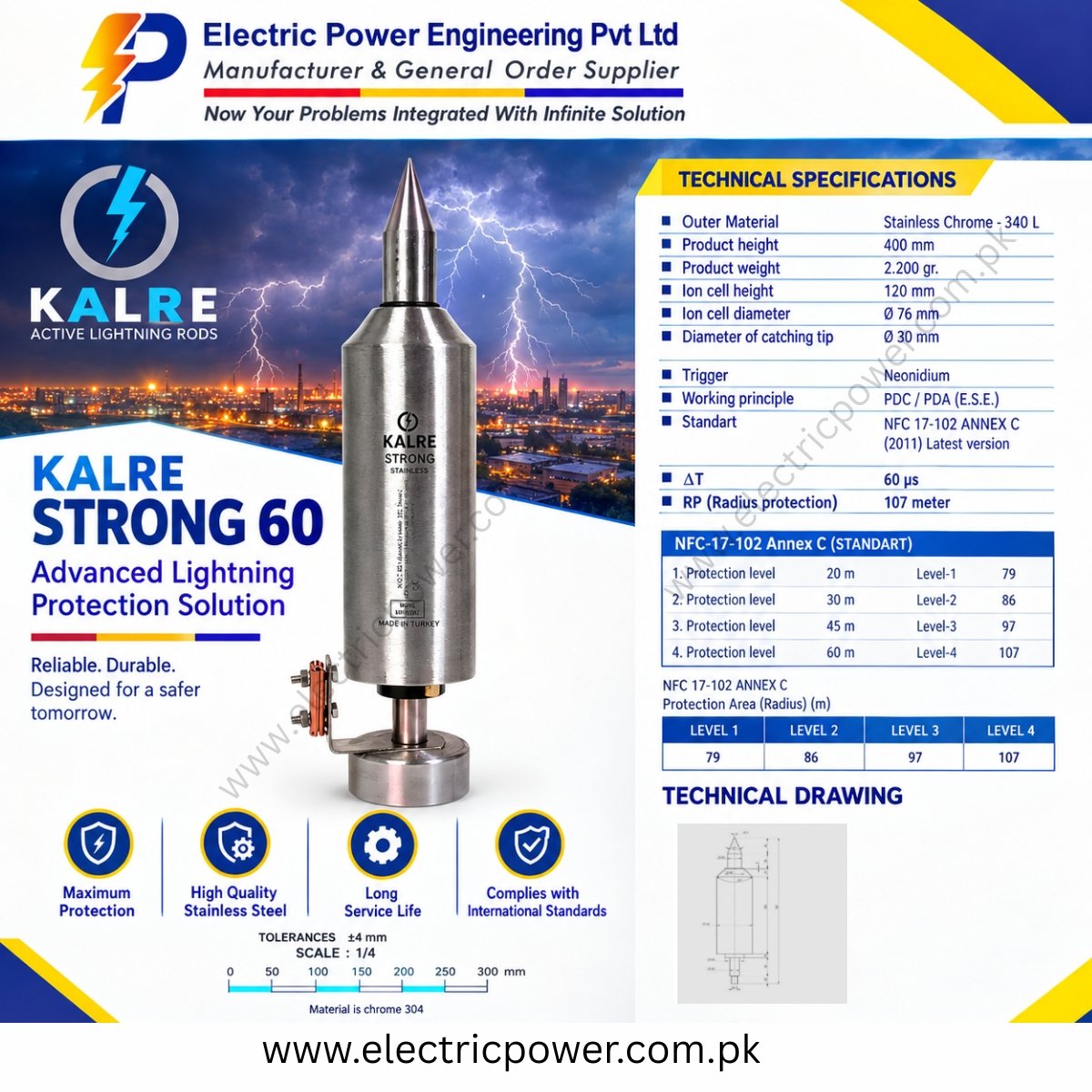 Kalre Strong 60 ESE Lightning Arrester